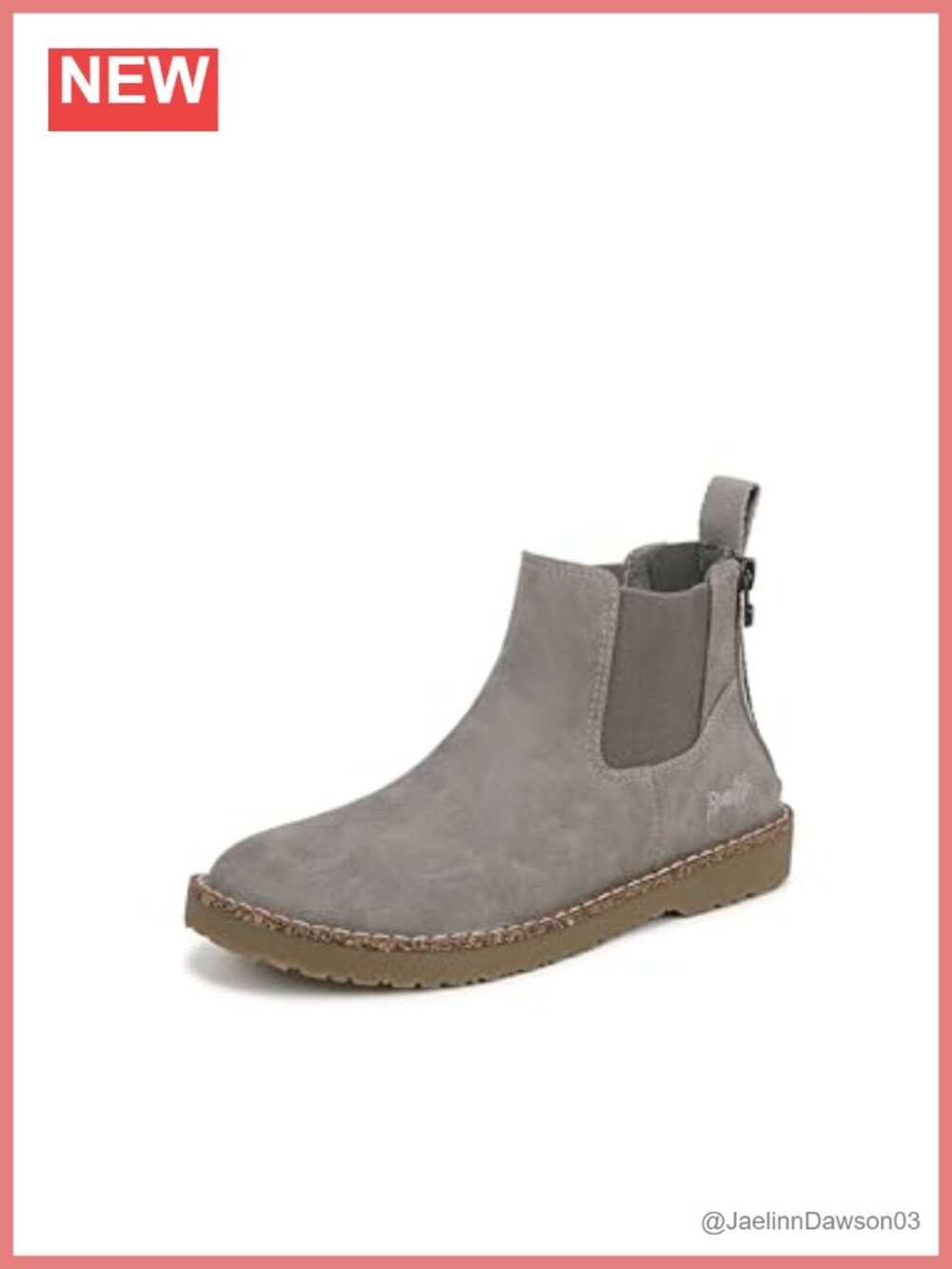 Women's Ankle Chelsea Boot with Rubber Sole and Fleece Lining